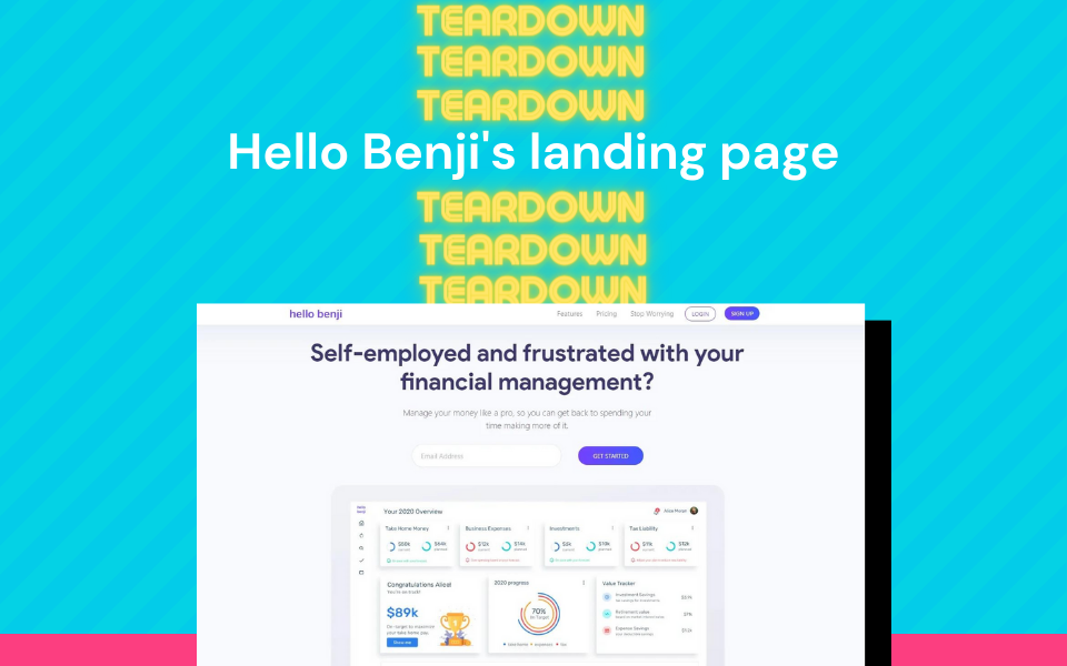 [VIDEO ROAST] Hello Benji's landing page