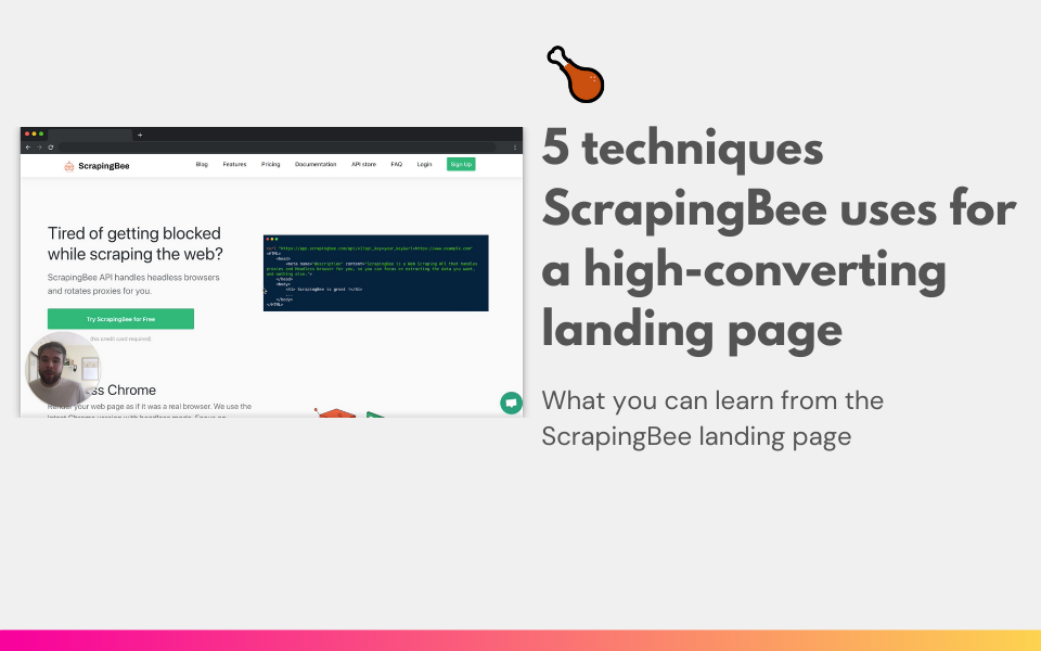 [ROAST] 5 techniques ScrapingBee uses for a high-converting landing page
