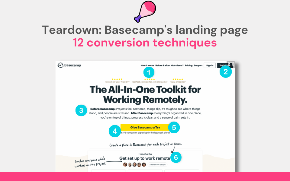 Basecamp's landing page teardown: 12 techniques they use to increase conversion