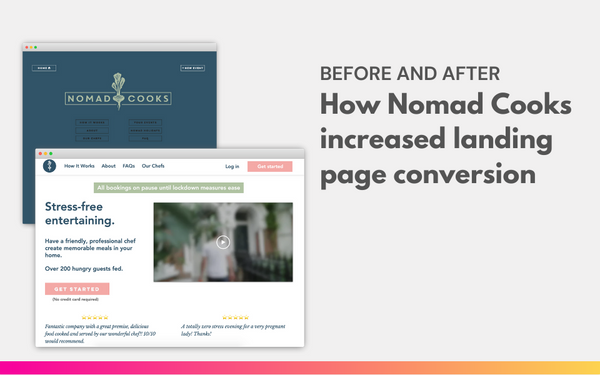 How Nomad Cooks increased landing page conversion [before and after]