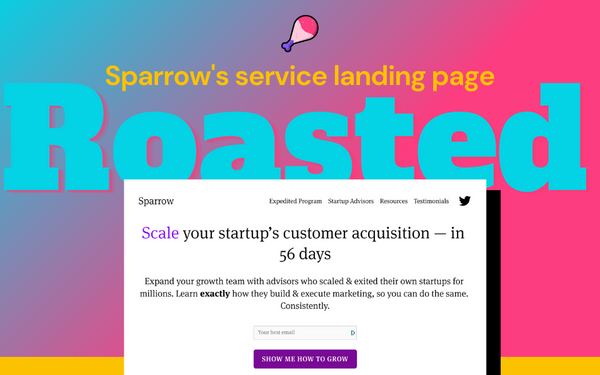 [VIDEO ROAST] Sparrow Advisor's landing page